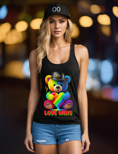 Teddy Love Wins Rainbow Tank Top | Grooveman Music