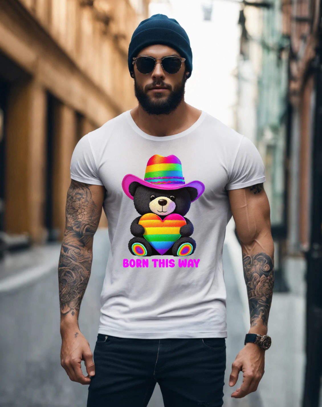 Teddy Born This Way Rainbow T-Shirts | Grooveman Music