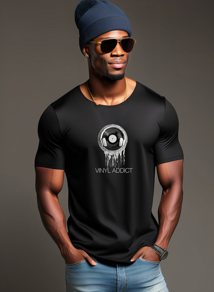 Vinyl Addict Black Collection Art Exclusive T-Shirts | Grooveman Music