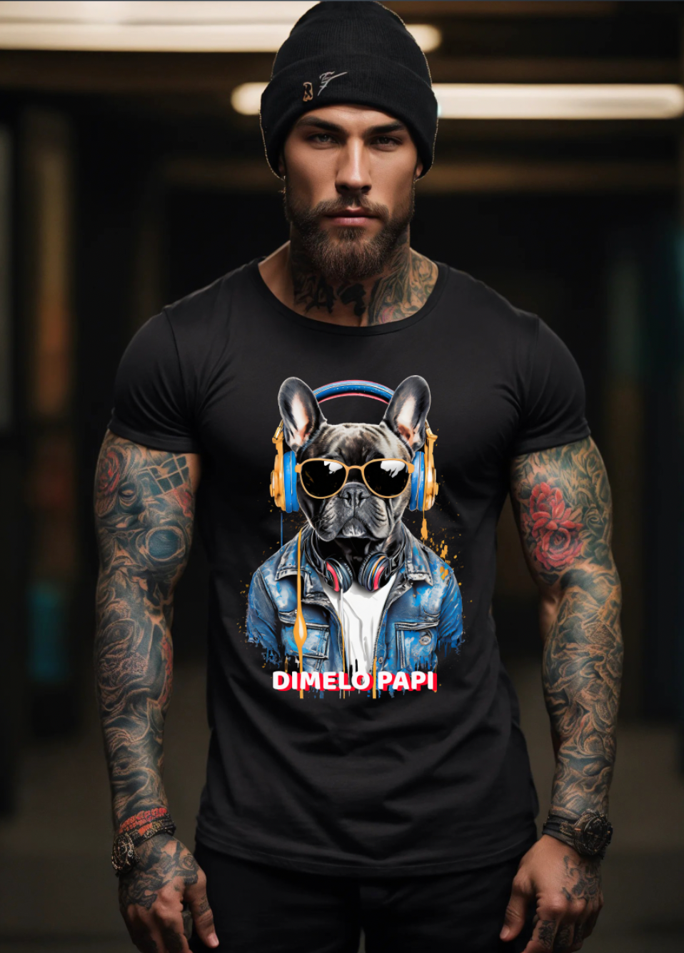 Frenchie Dimelo Papi Art Exclusive T-Shirts | Grooveman Music