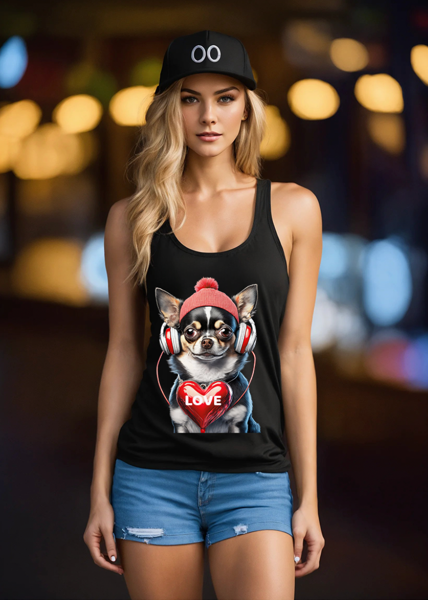 Chihuahua Love Art Exclusive Tank Top | Grooveman Music