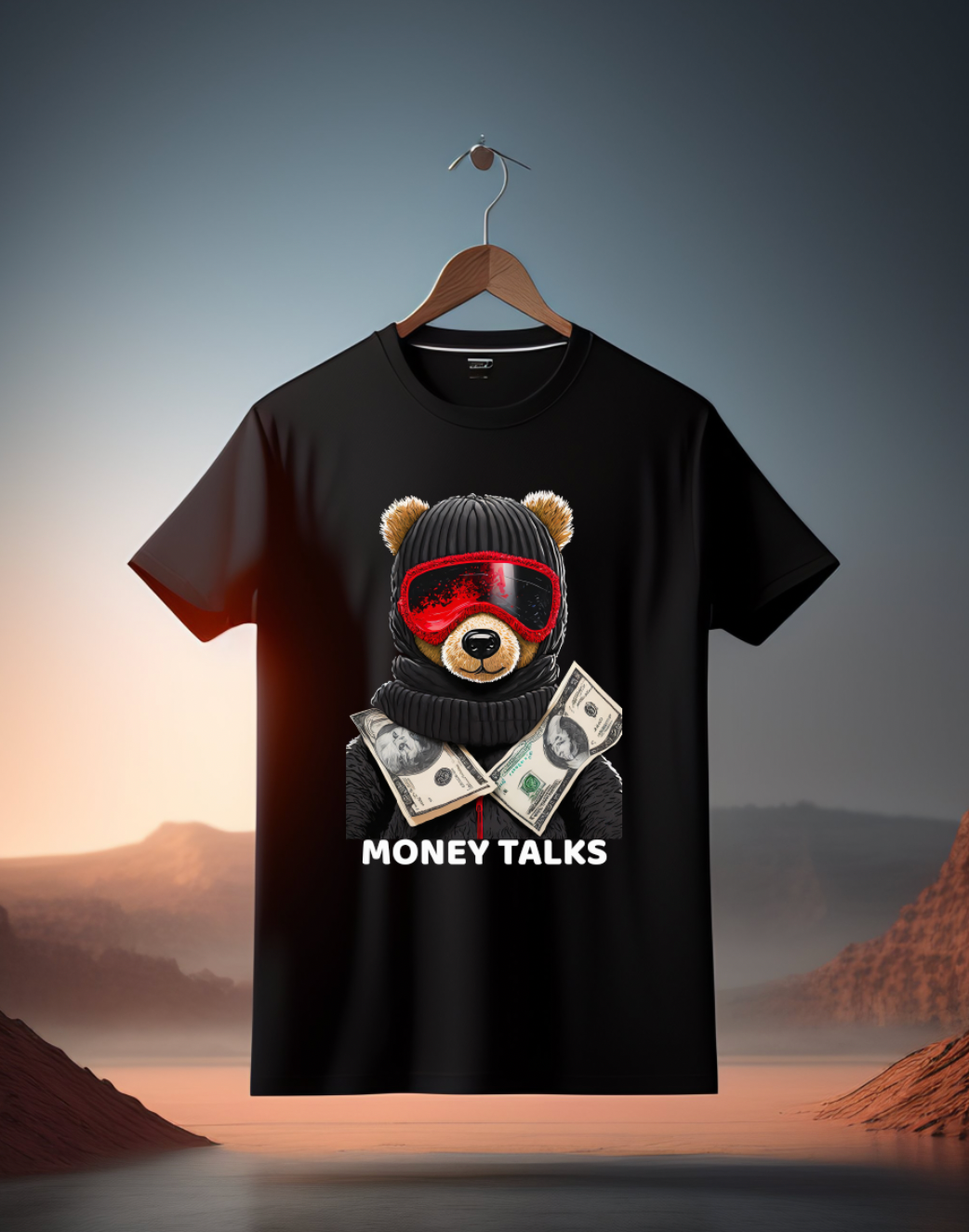 Teddy Sky Mask Money Talks Art Exclusive T-Shirts | Grooveman Music