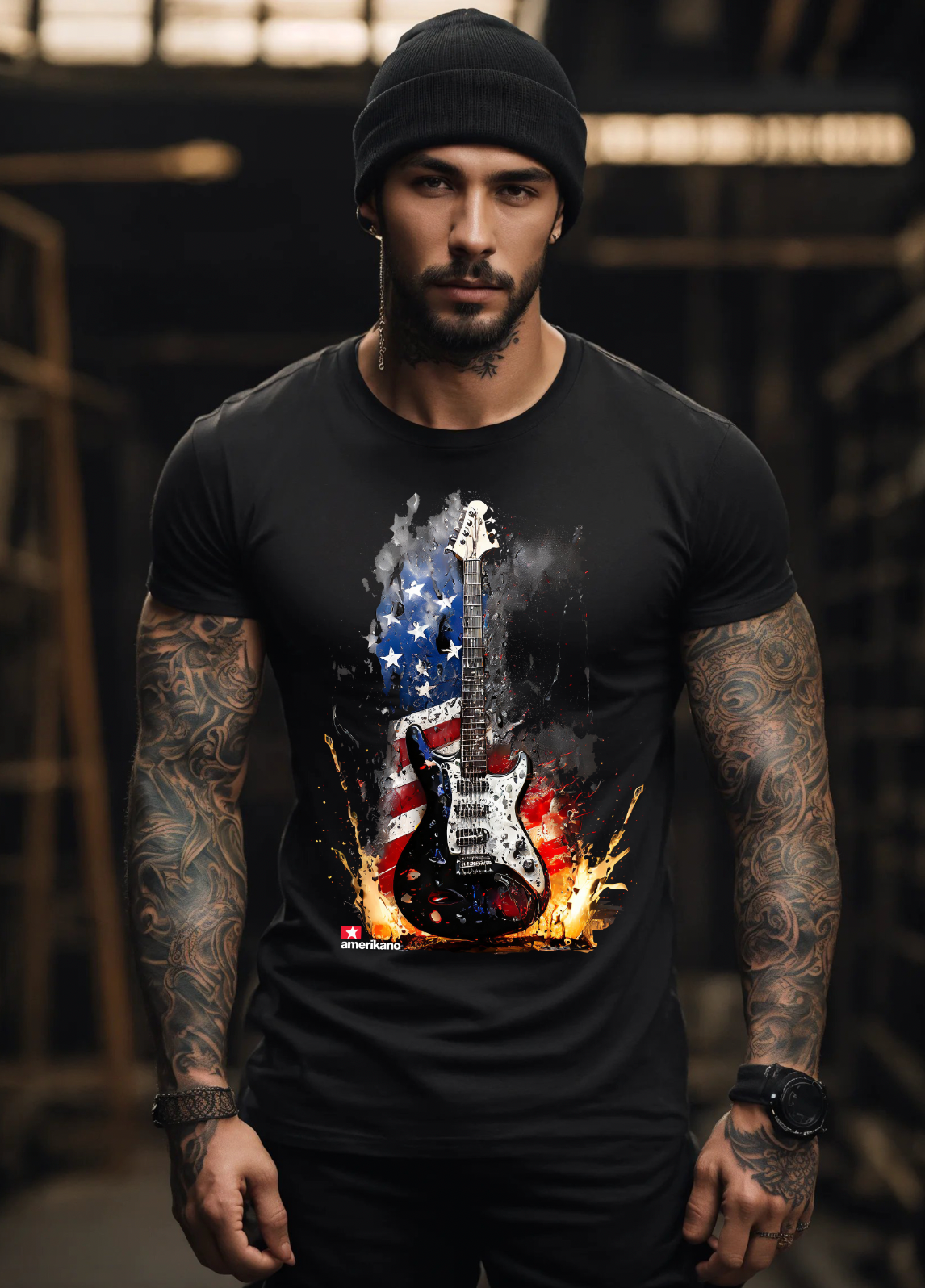 Guitar Flag Amerikano TM Exclusive T-Shirts | Grooveman Music