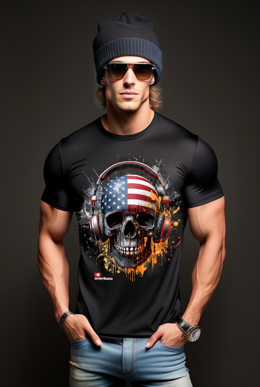 Skull Flag Amerikano TM Exclusive T-Shirts | Grooveman Music