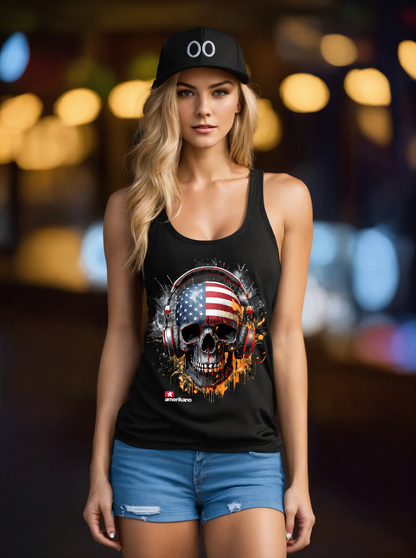 Skull Flag Amerikano TM Art Exclusive Tank Top | Grooveman Music