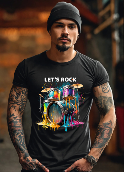 Drums Let's Rock Art Exclusive T-Shirts | Grooveman Music