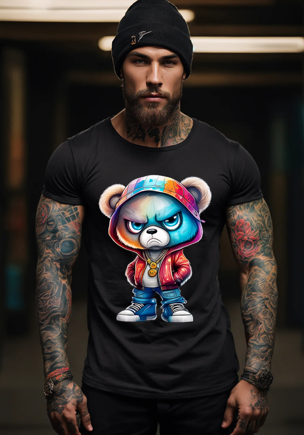 Teddy Angry Colorful Art Exclusive T-Shirts | Grooveman Music