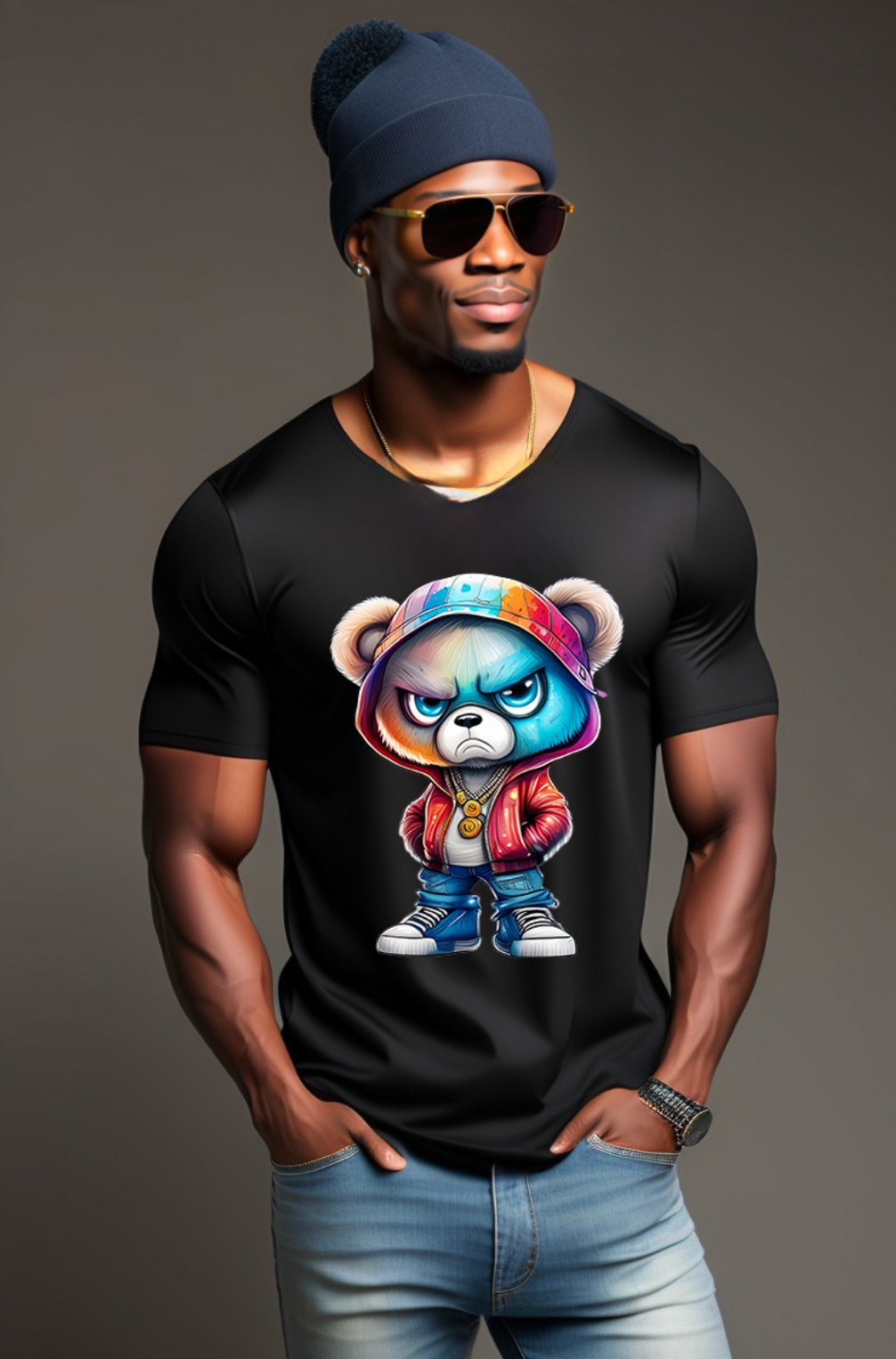 Teddy Angry Colorful Art Exclusive T-Shirts | Grooveman Music