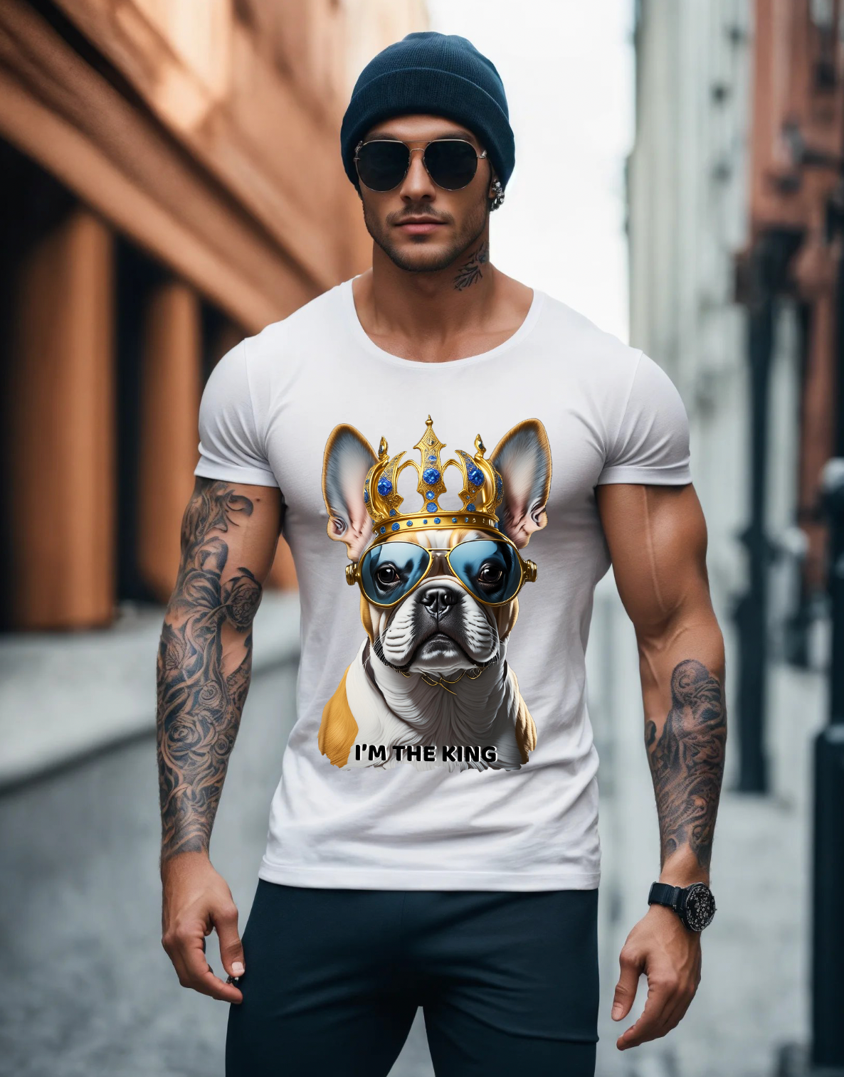 Frenchie I'm the King Art Exclusive T-Shirts | Grooveman Music