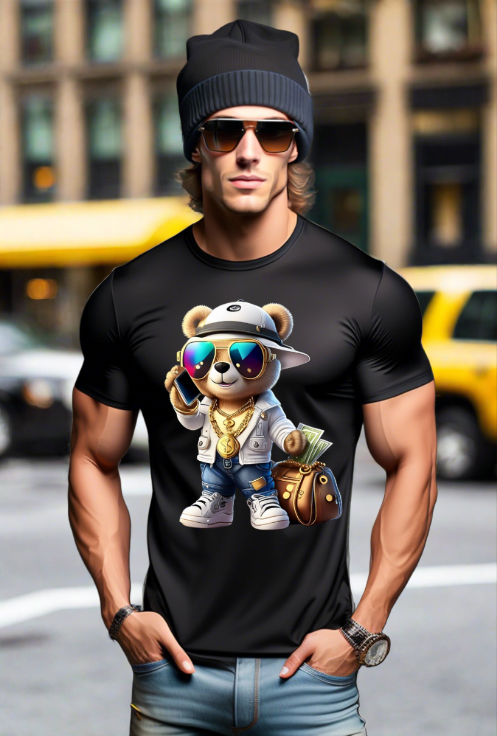 Teddy with Phone Art Exclusive T-Shirts | Grooveman Music