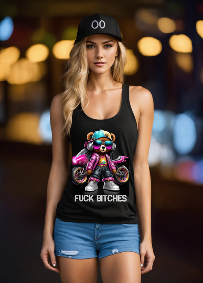 Female Teddy Fuck Bitches Art Exclusive Tank Top | Grooveman Music