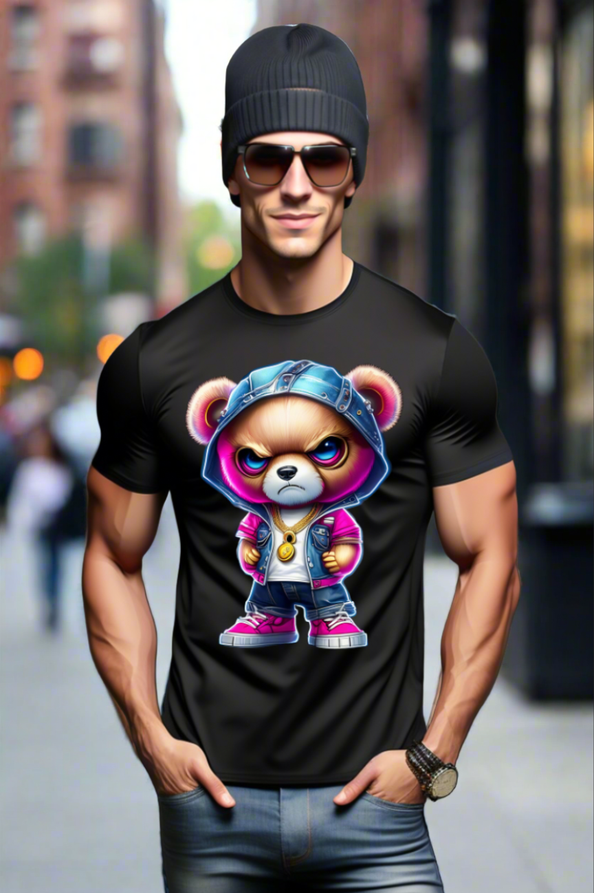 Teddy Angry Pink Art Exclusive T-Shirts | Grooveman Music