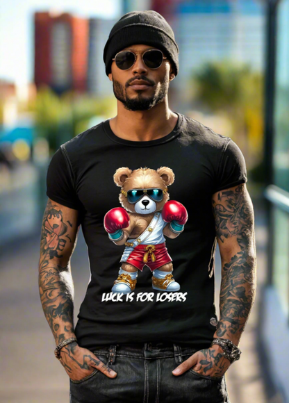 Teddy Luck is for Losers Art Exclusive T-Shirts | Grooveman Music TM