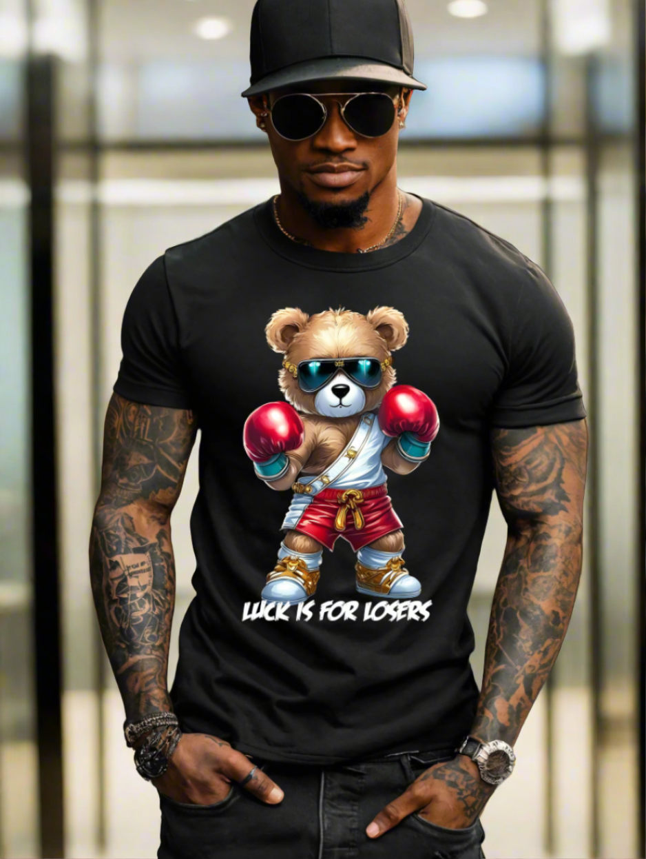 Teddy Luck is for Losers Art Exclusive T-Shirts | Grooveman Music TM