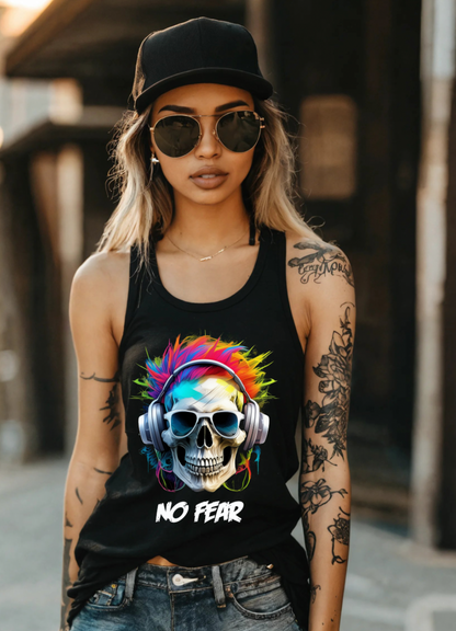 "Exclusive Skull 'No Fear' Art T-Shirt - Unisex Design | Grooveman Music TM"