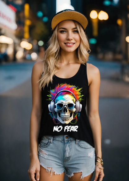 "Exclusive Skull 'No Fear' Art T-Shirt - Unisex Design | Grooveman Music TM"