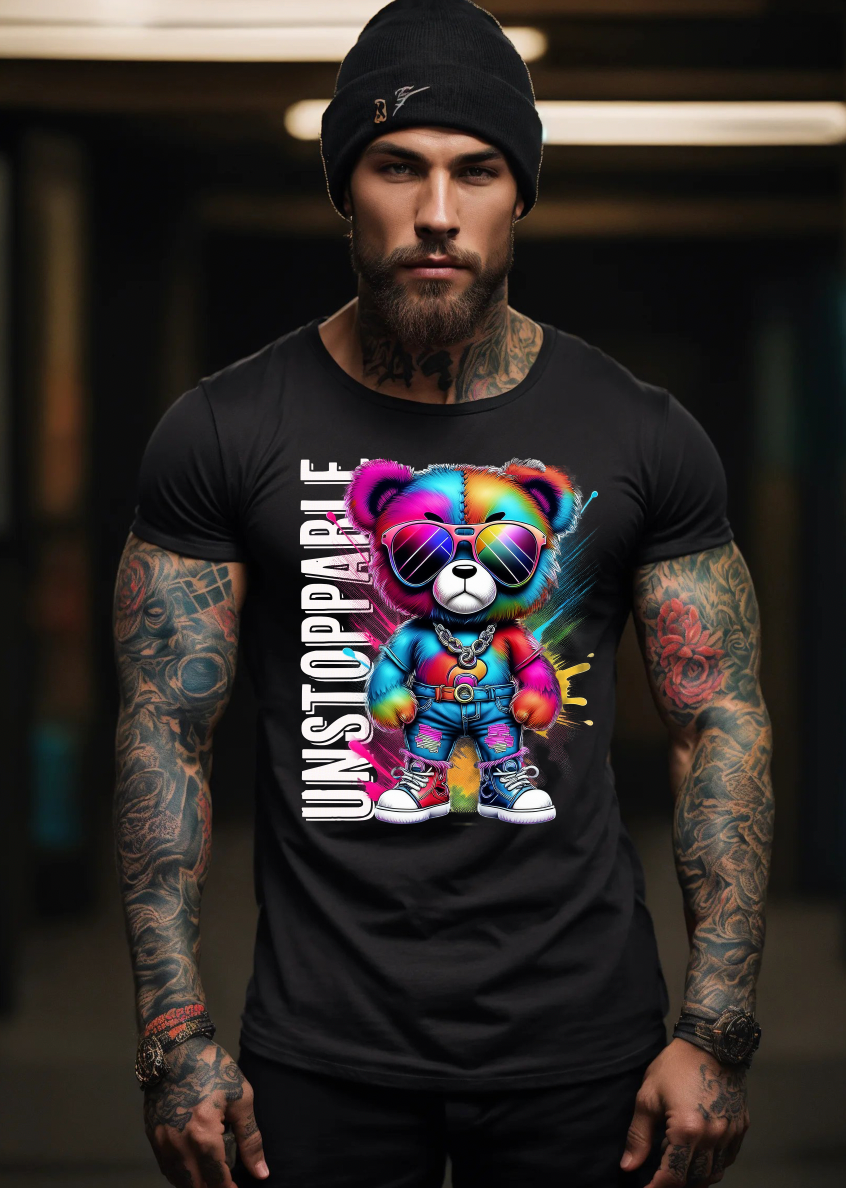 Teddy Unstoppable Art T-Shirt - Unique and Exclusive Design | Grooveman Music TM"