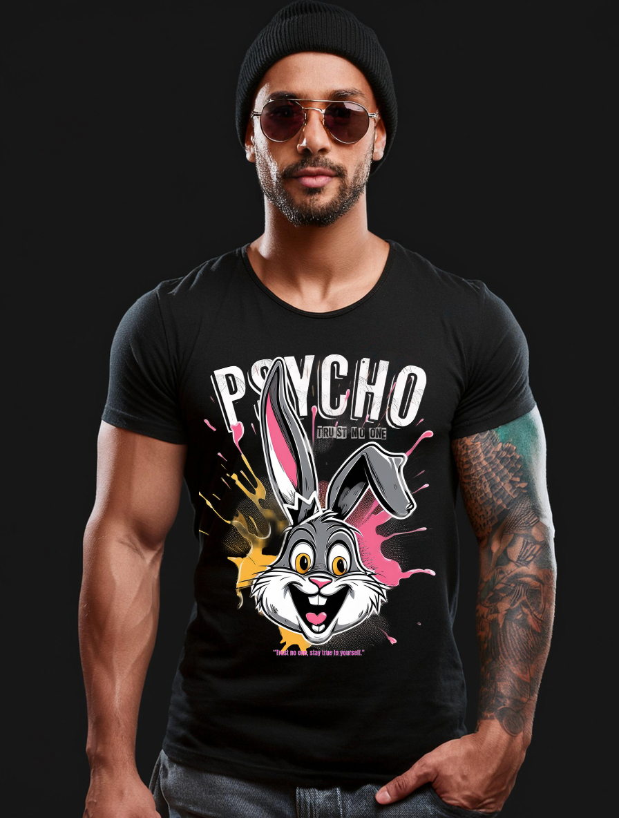 Bunny Psycho Art Exclusive T-Shirts | Grooveman Music TM