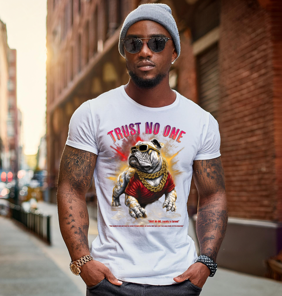 Bulldog Trust No One Art Exclusive T-Shirts | Grooveman Music TM