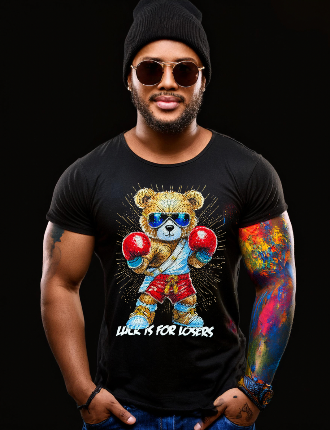 Rhinestones T Shirt Teddy Boxing Exclusive | Grooveman Music TM