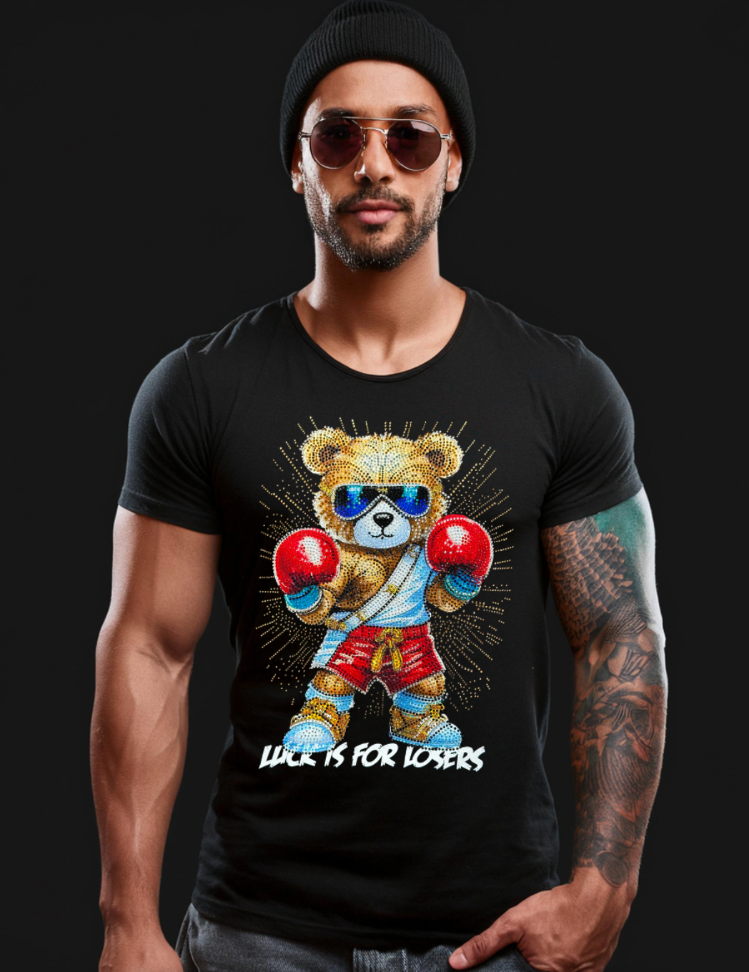 Rhinestones T Shirt Teddy Boxing Exclusive | Grooveman Music TM