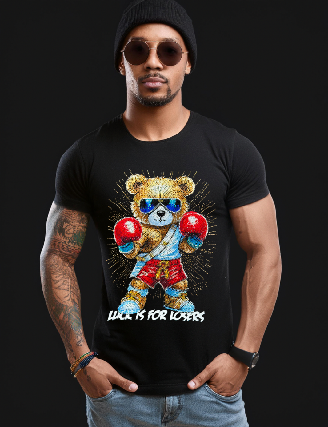 Rhinestones T Shirt Teddy Boxing Exclusive | Grooveman Music TM