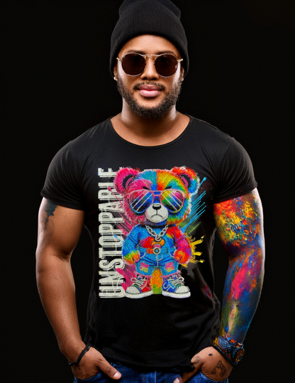 Rhinestones T Shirt Teddy Unstoppable Exclusive | Grooveman Music TM