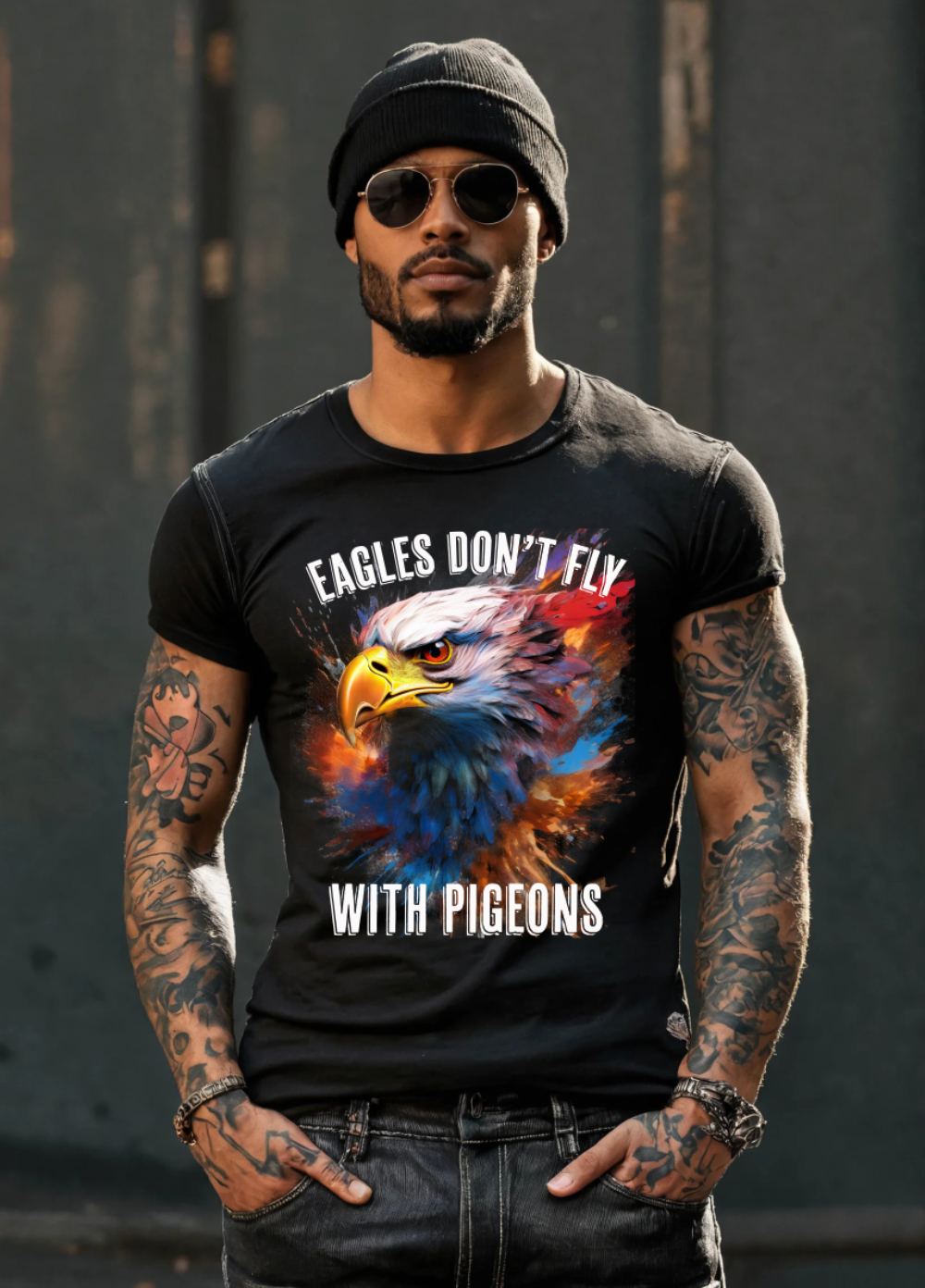 Eagles Don't Fly with Pigeons Art T-Shirts | GM TM