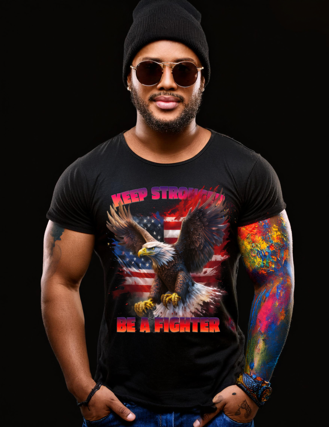 Eagle Keep Stronger Be a Fighter Art T-Shirts | GM TM