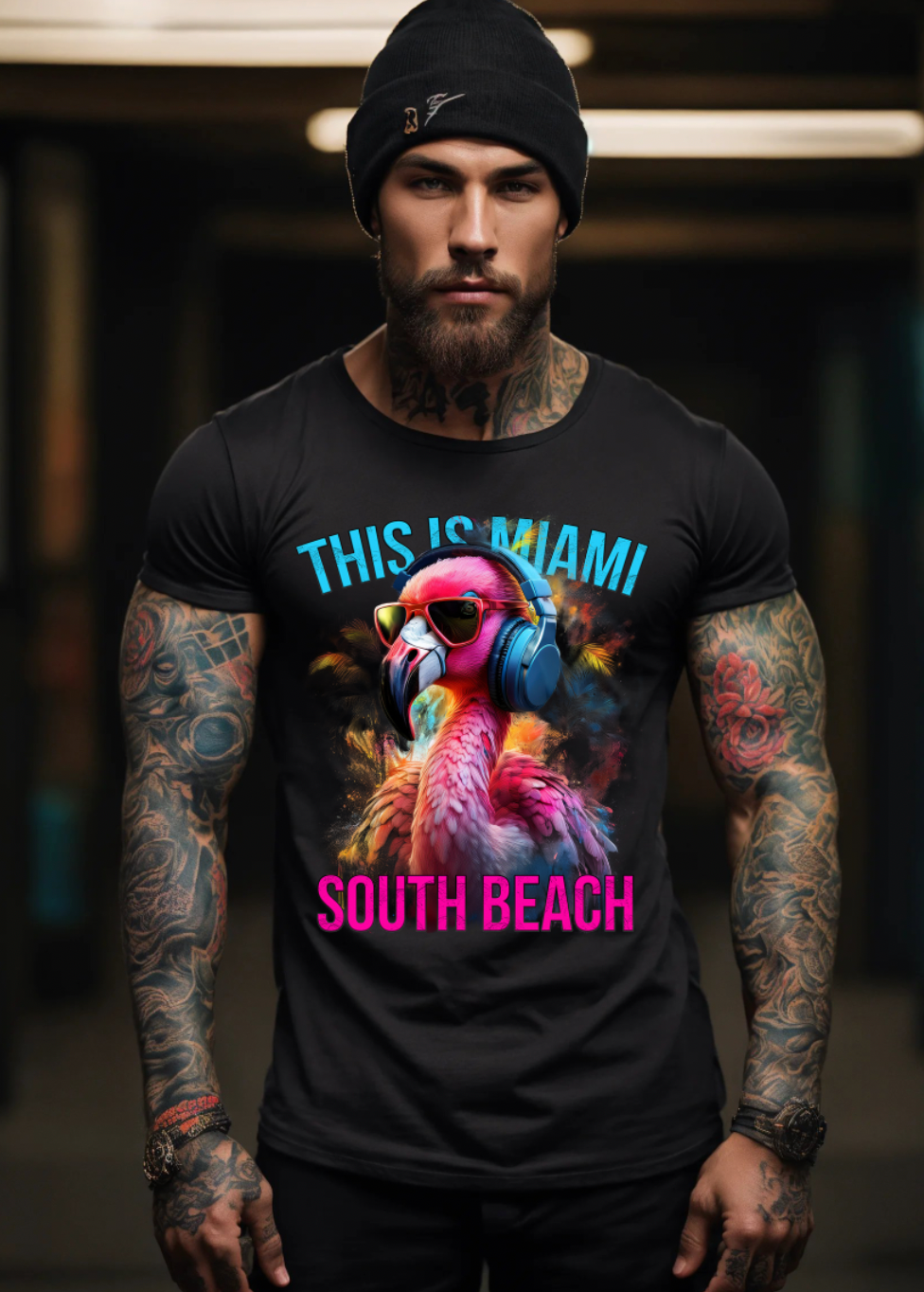 Flamingo This is Miami Art T-Shirts | GM TradeMark