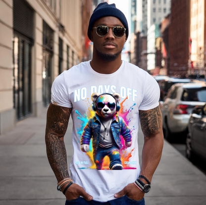 Teddy Walking No Days Off Art T-Shirts | GM Trademark