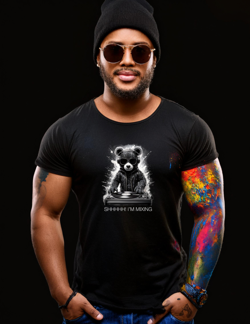 Teddy Black Shhhh! I'm Mixing Black Collection Art Exclusive T-Shirts | GM Trademark