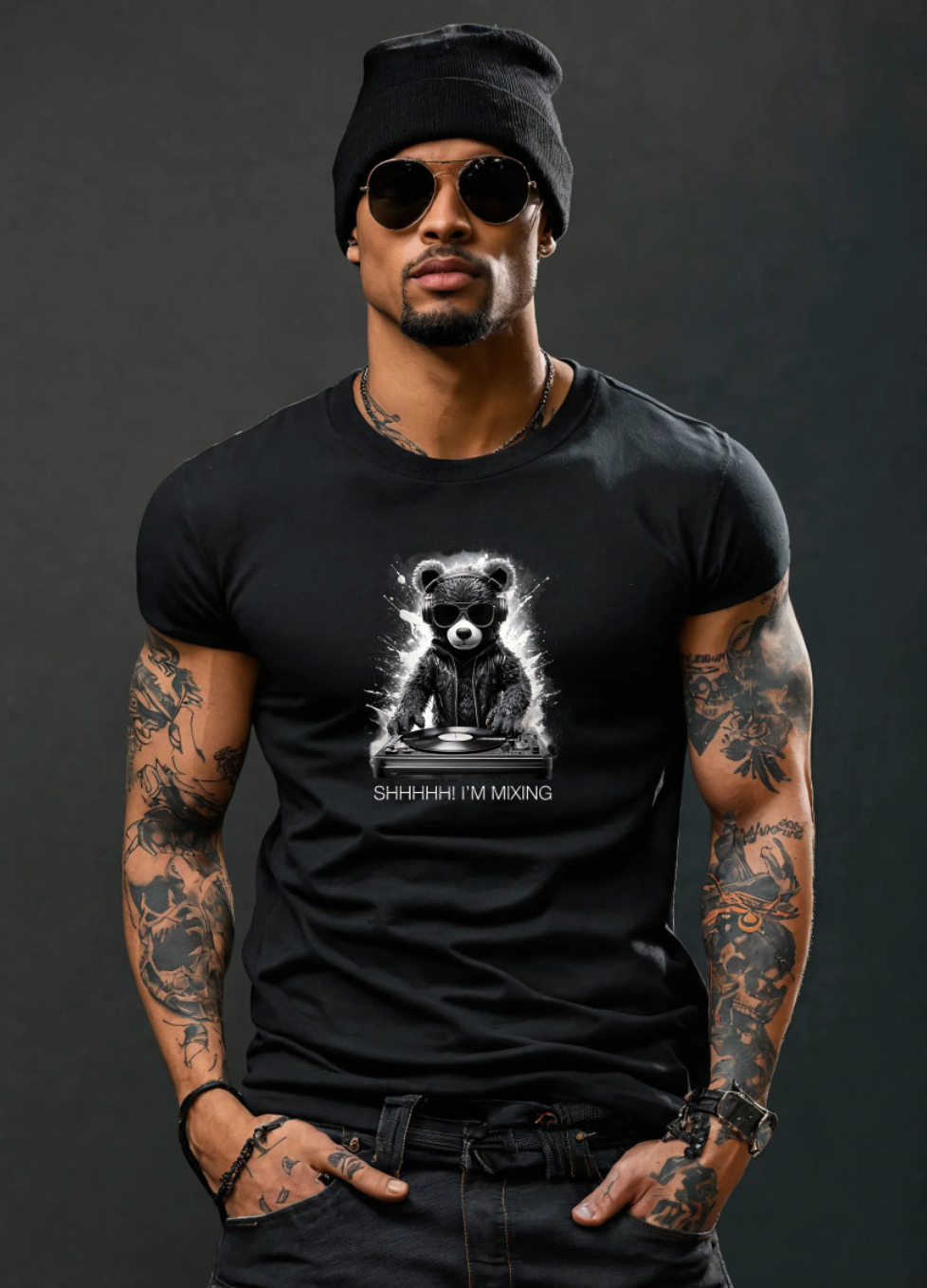 Teddy Black Shhhh! I'm Mixing Black Collection Art Exclusive T-Shirts | GM Trademark