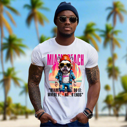 Frenchie Miami Art T-Shirts | GM TradeMark