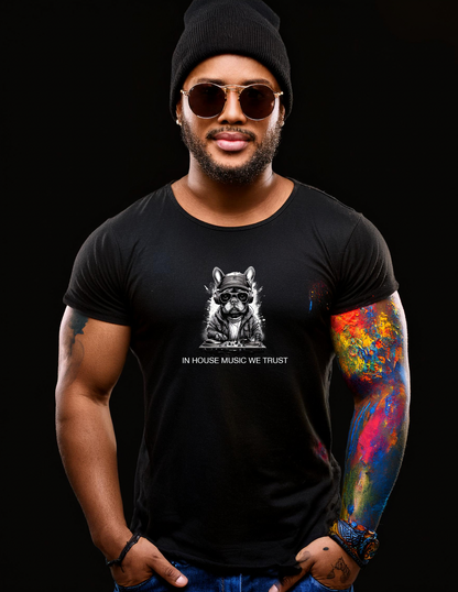 Frenchie In House Music Black Collection Art Exclusive T-Shirts | GM Trademark