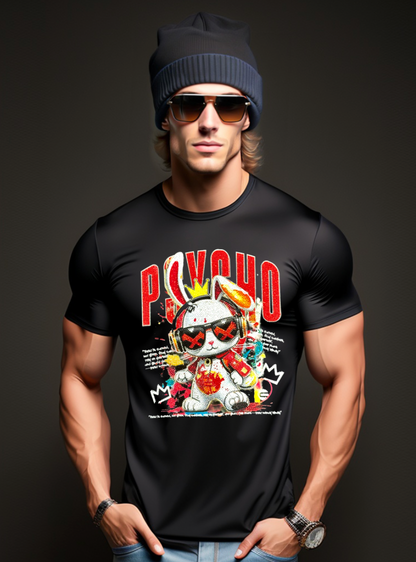 Rhinestones T Shirt Bunny Psycho Red Exclusive | Grooveman Music TM