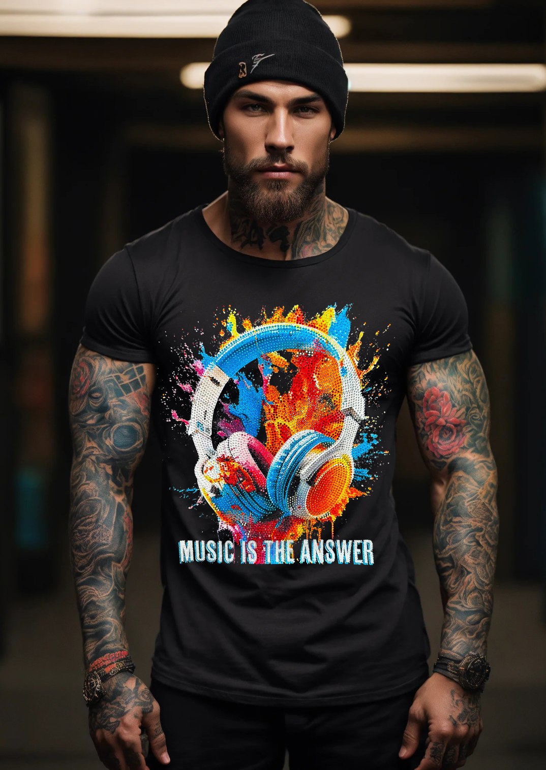 Rhinestones T Shirt Music is the Answer Exclusive | Grooveman Music TM