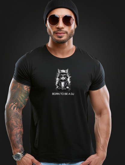 Cat Born to Be a Dj Black Collection Art Exclusive T-Shirts | GM Trademark