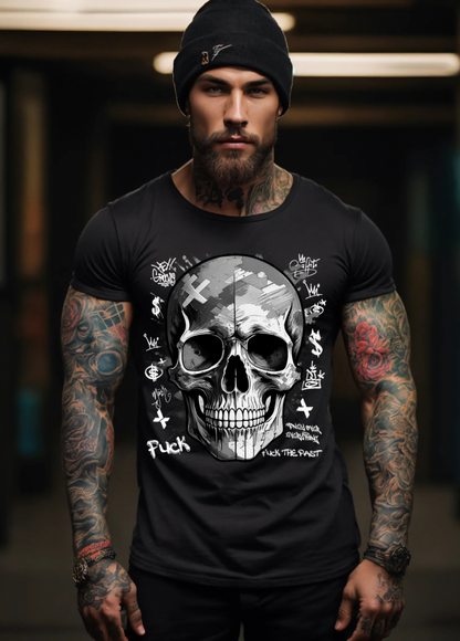 Skull Black and White Art T-Shirts | GM Trademark