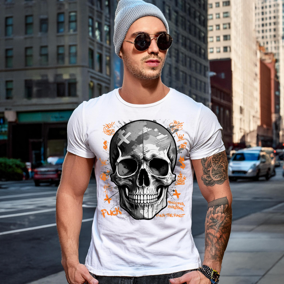 Skull Black and White Art T-Shirts | GM Trademark