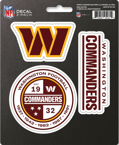 NFL Official Team Sticker Mats - Set of 3 Stickers Officially Licensed