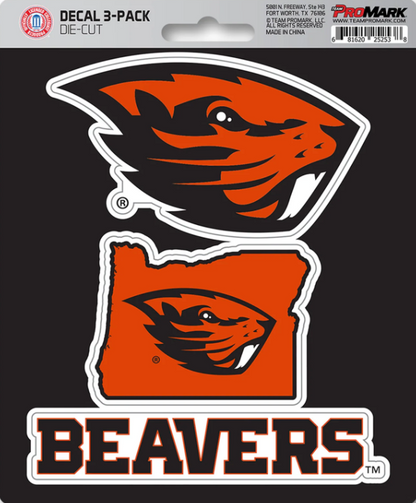 NCAA Official Team Sticker Mats - Set of 3 Stickers Officially Licensed