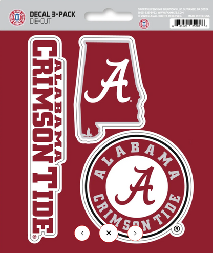 NCAA Official Team Sticker Mats - Set of 3 Stickers Officially Licensed