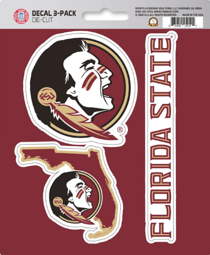 NCAA Official Team Sticker Mats - Set of 3 Stickers Officially Licensed