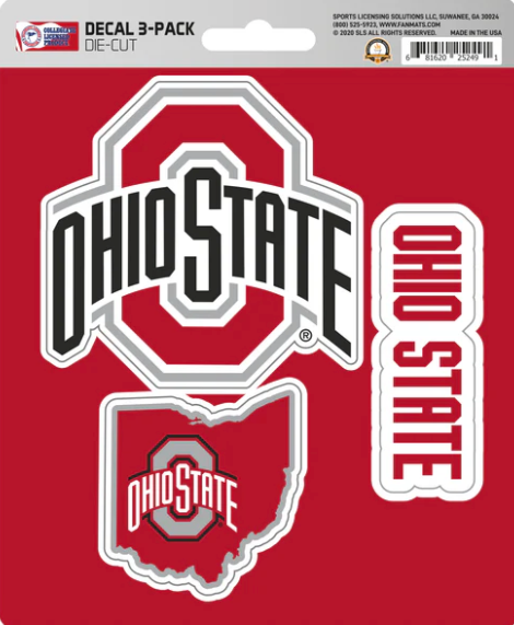 NCAA Official Team Sticker Mats - Set of 3 Stickers Officially Licensed