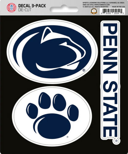NCAA Official Team Sticker Mats - Set of 3 Stickers Officially Licensed