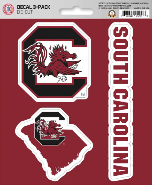 NCAA Official Team Sticker Mats - Set of 3 Stickers Officially Licensed