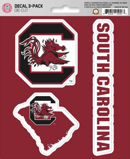 NCAA Official Team Sticker Mats - Set of 3 Stickers Officially Licensed