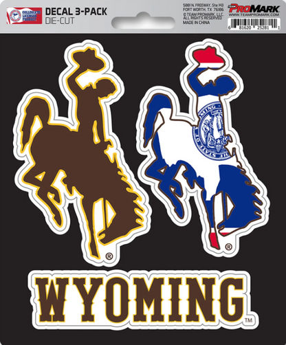 NCAA Official Team Sticker Mats - Set of 3 Stickers Officially Licensed
