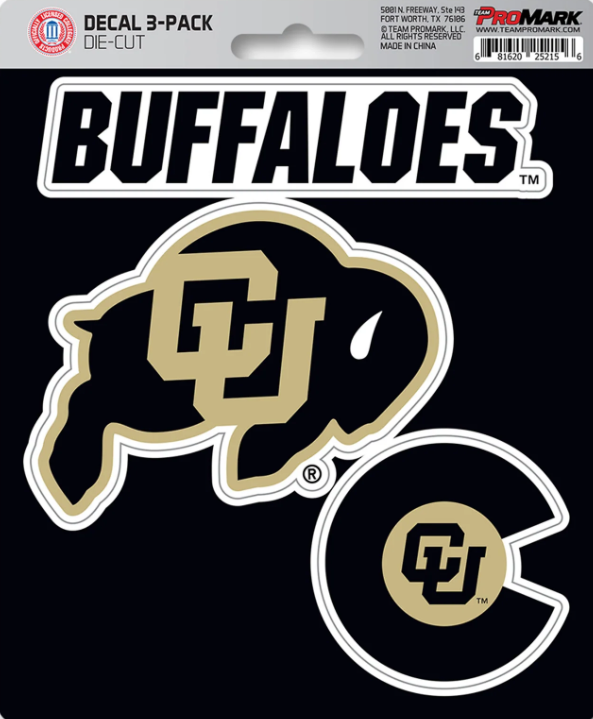 NCAA Official Team Sticker Mats - Set of 3 Stickers Officially Licensed